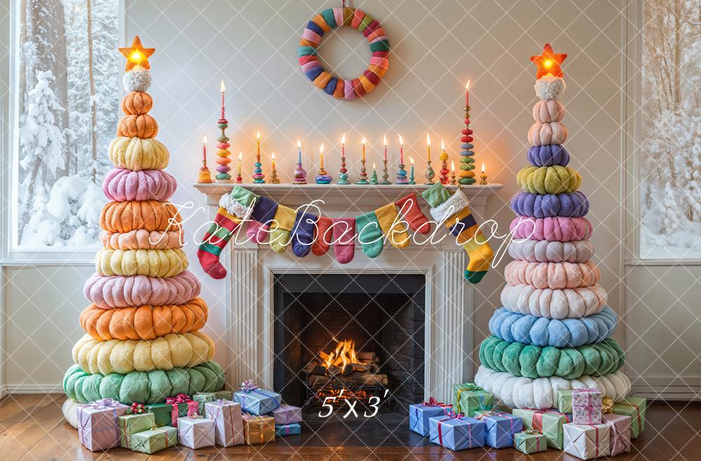 Kate Color Christmas Fireplace Backdrop Designed by Emetselch - Kate Backdrop AU