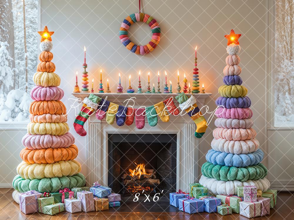 Kate Color Christmas Fireplace Backdrop Designed by Emetselch - Kate Backdrop AU