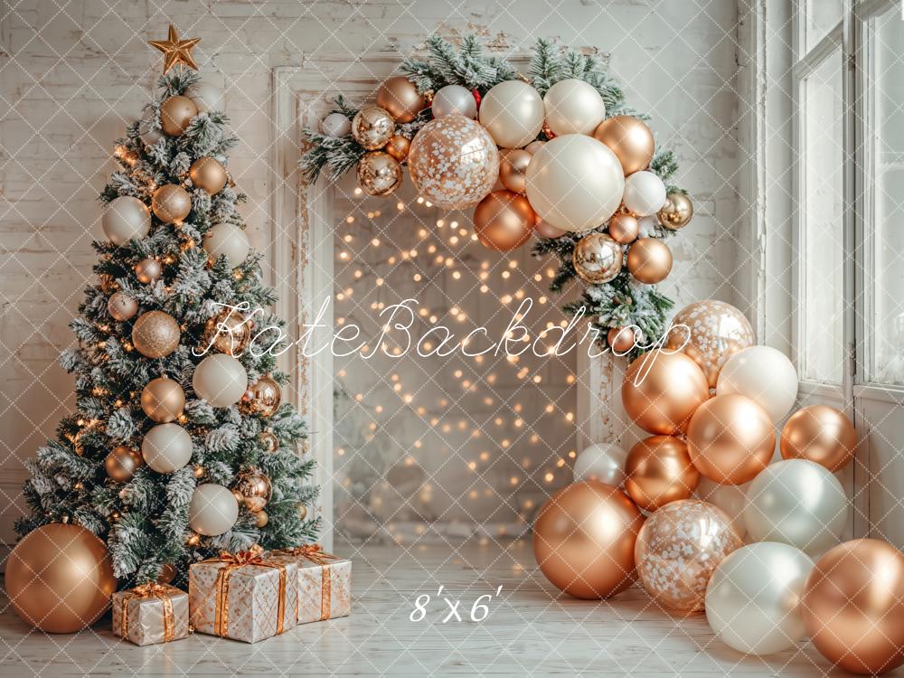 Kate Christmas Tree Balloon Bokeh Backdrop Designed by Emetselch - Kate Backdrop AU