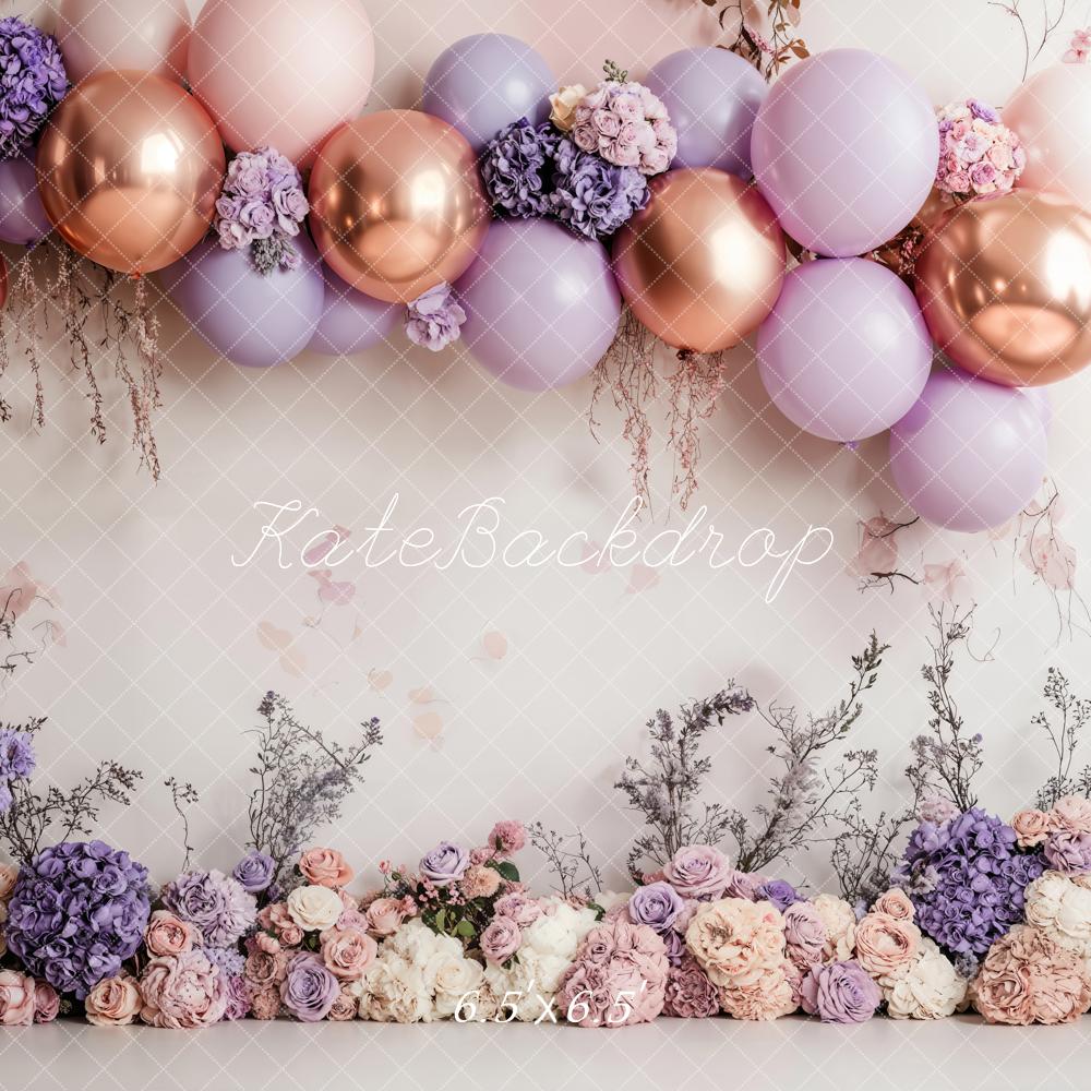 Kate Spring Cake Smash Purple Balloon Backdrop Designed by Emetselch - Kate Backdrop AU