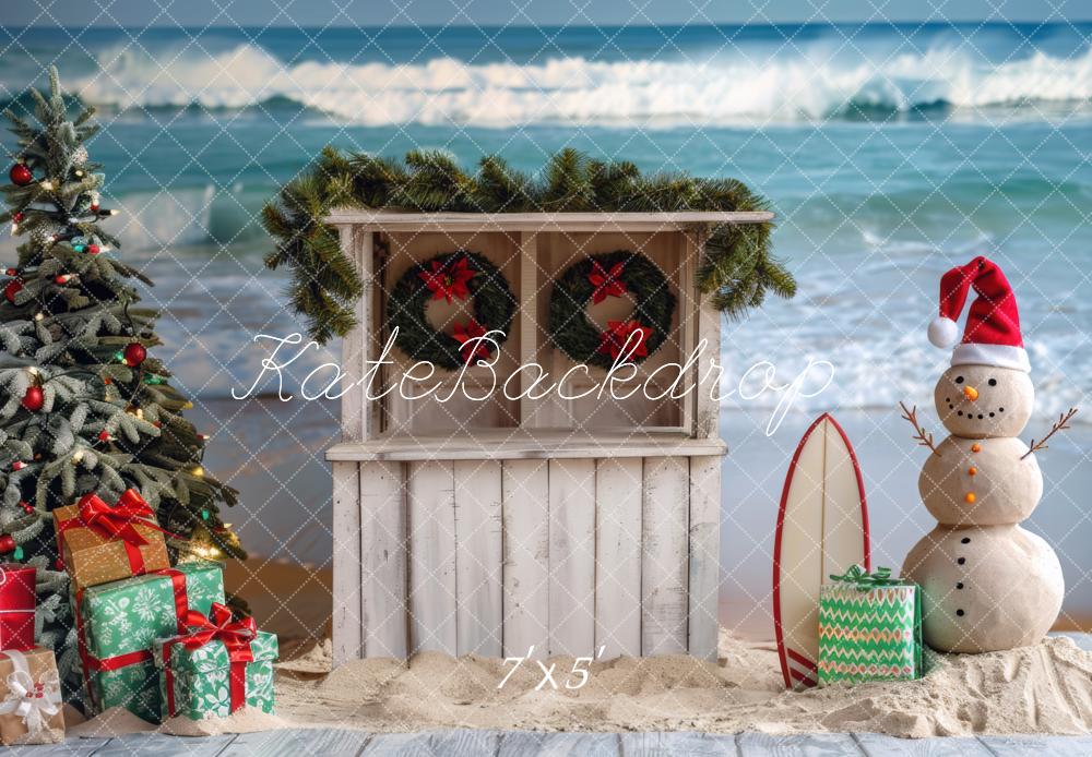 Kate Sand Snowman Christmas Backdrop Designed by Mini MakeBelieve - Kate Backdrop AU
