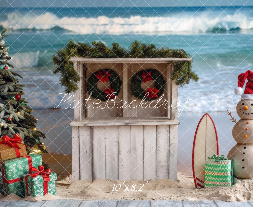 Kate Sand Snowman Christmas Backdrop Designed by Mini MakeBelieve - Kate Backdrop AU