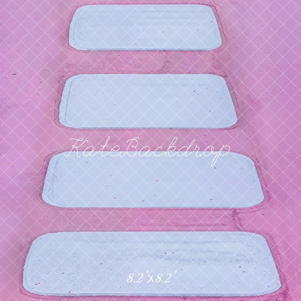 Kate Pink Cascading Stairs Floor Backdrop Designed by Emetselch - Kate Backdrop AU