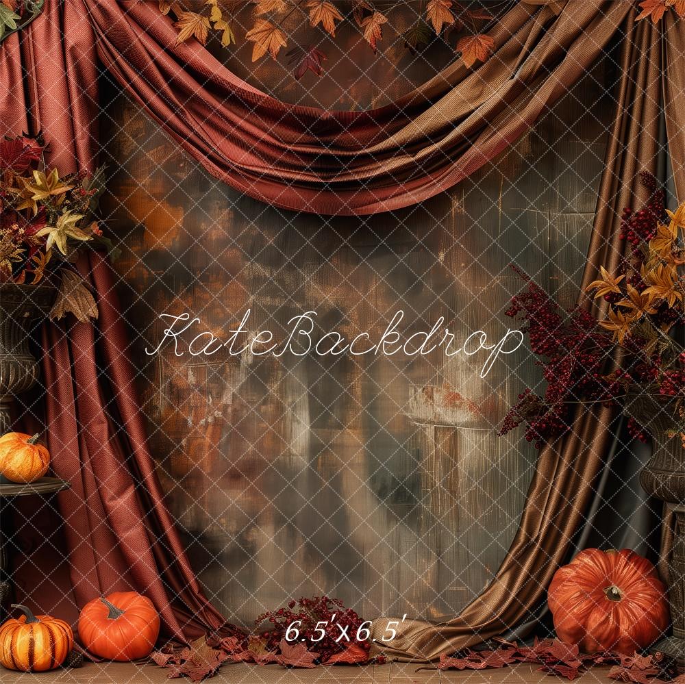 Kate Pumpkin Patch Light Red Drapes Backdrop Designed by Patty Robert - Kate Backdrop AU
