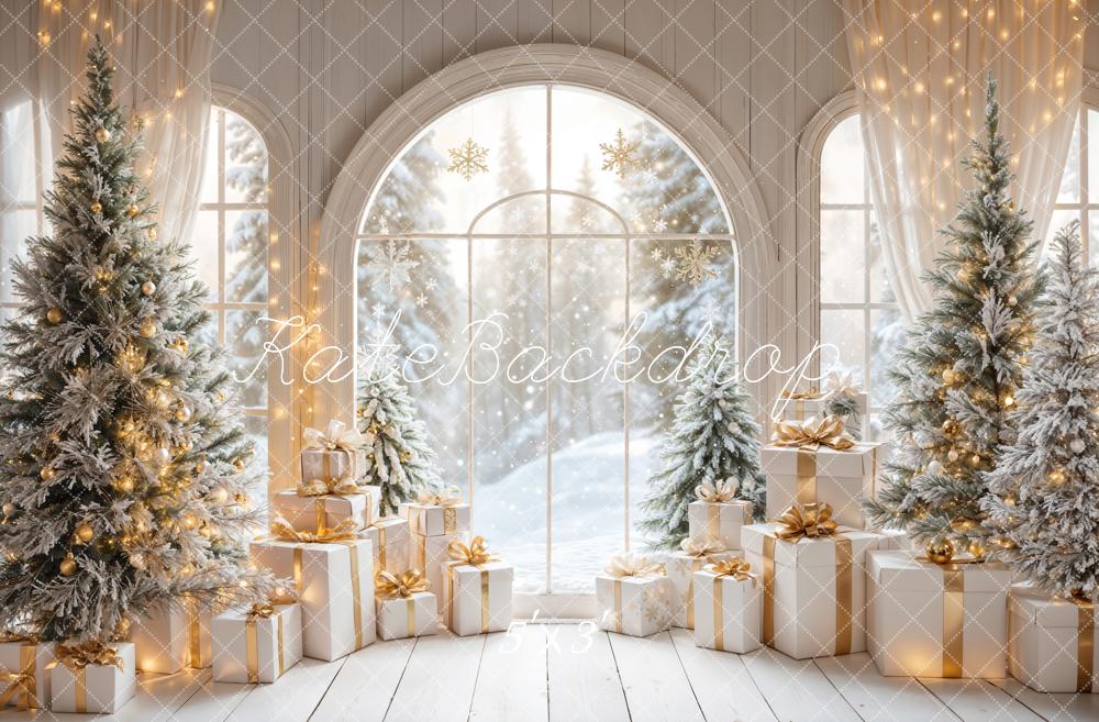 Kate Winter Christmas Snow Gifts Backdrop Designed by Emetselch - Kate Backdrop AU