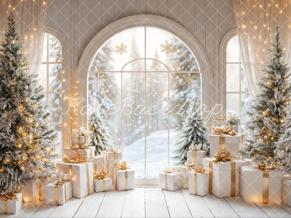 Kate Winter Christmas Snow Gifts Backdrop Designed by Emetselch - Kate Backdrop AU
