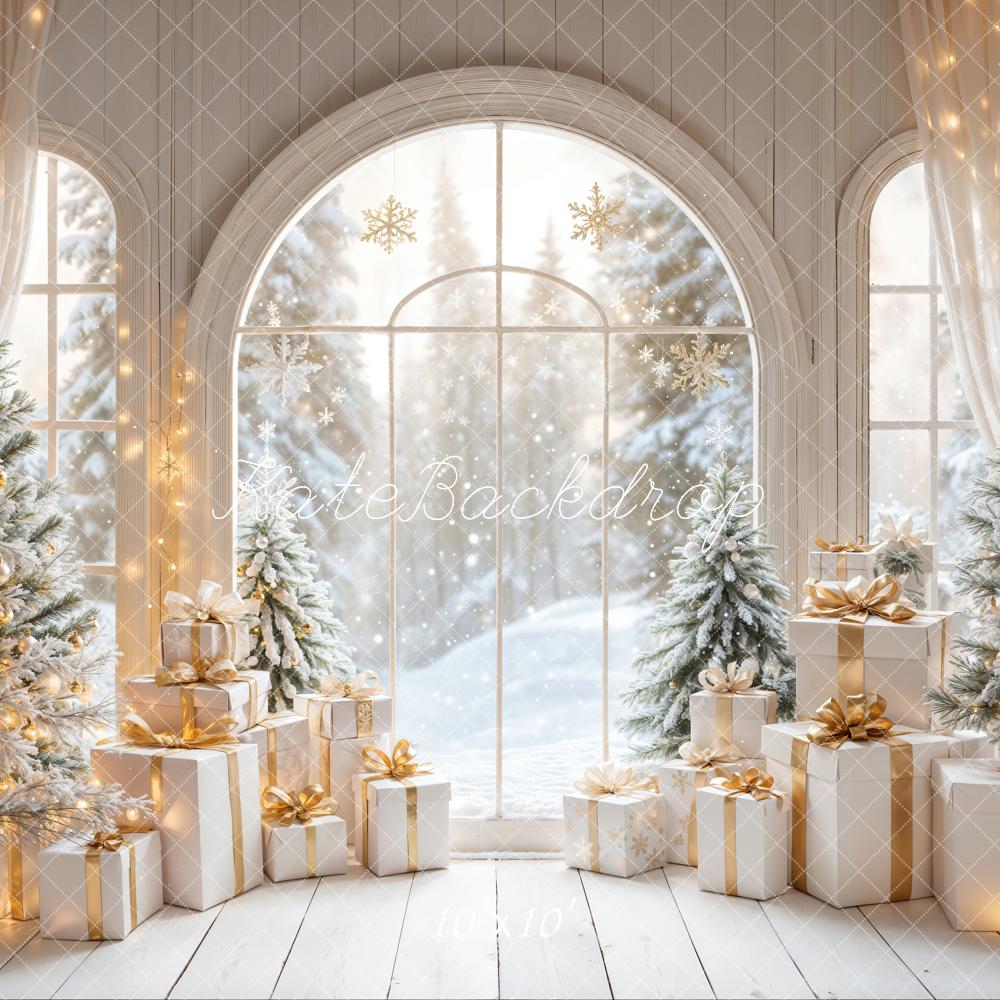 Kate Winter Christmas Snow Gifts Backdrop Designed by Emetselch - Kate Backdrop AU