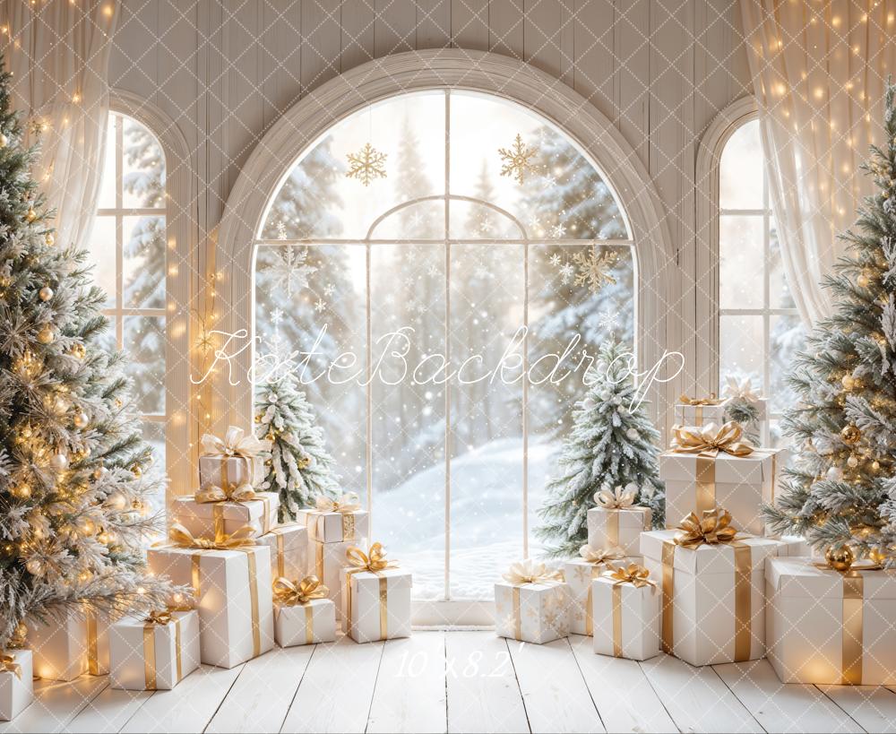 Kate Winter Christmas Snow Gifts Backdrop Designed by Emetselch - Kate Backdrop AU