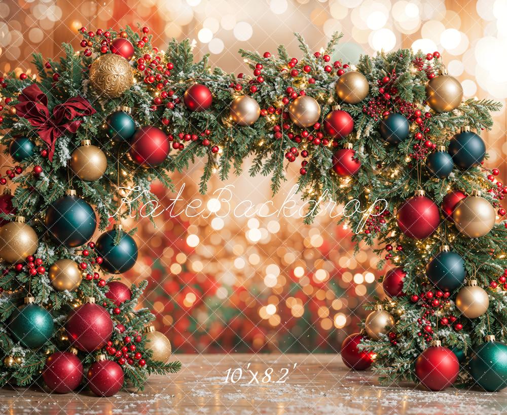 Kate Bokeh Backdrop Christmas Ornament Arch Designed by Emetselch - Kate Backdrop AU
