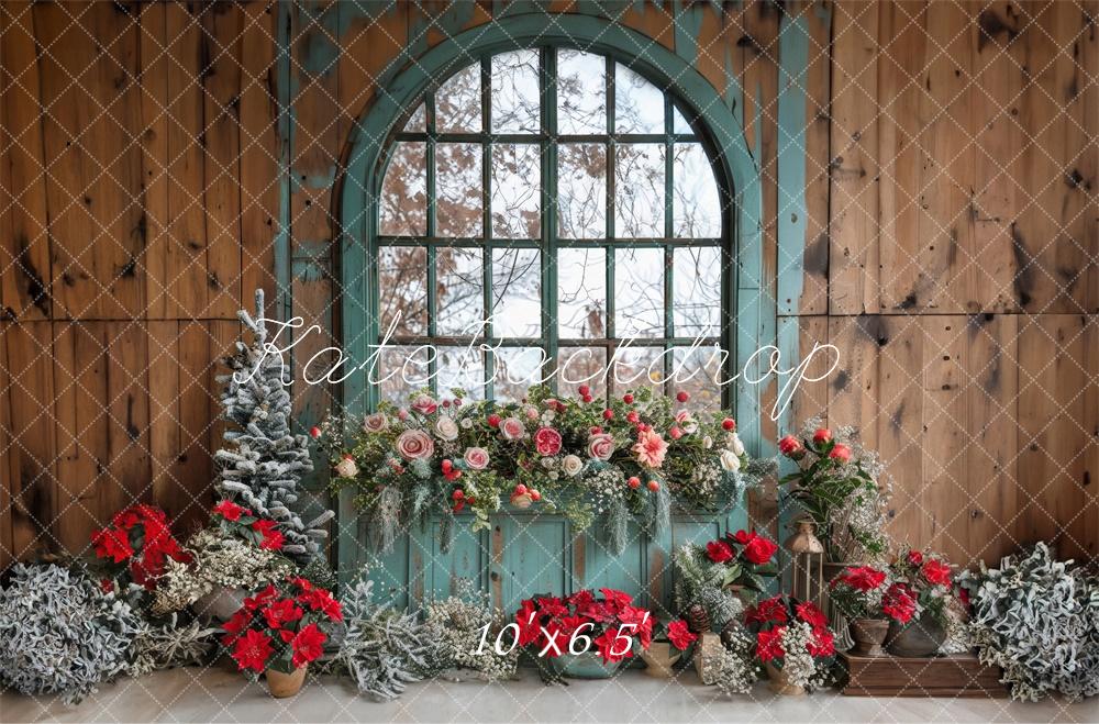 Kate Floral Barn Christmas Backdrop Designed by Laura Bybee - Kate Backdrop AU