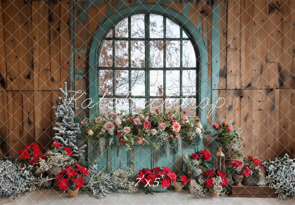 Kate Floral Barn Christmas Backdrop Designed by Laura Bybee - Kate Backdrop AU
