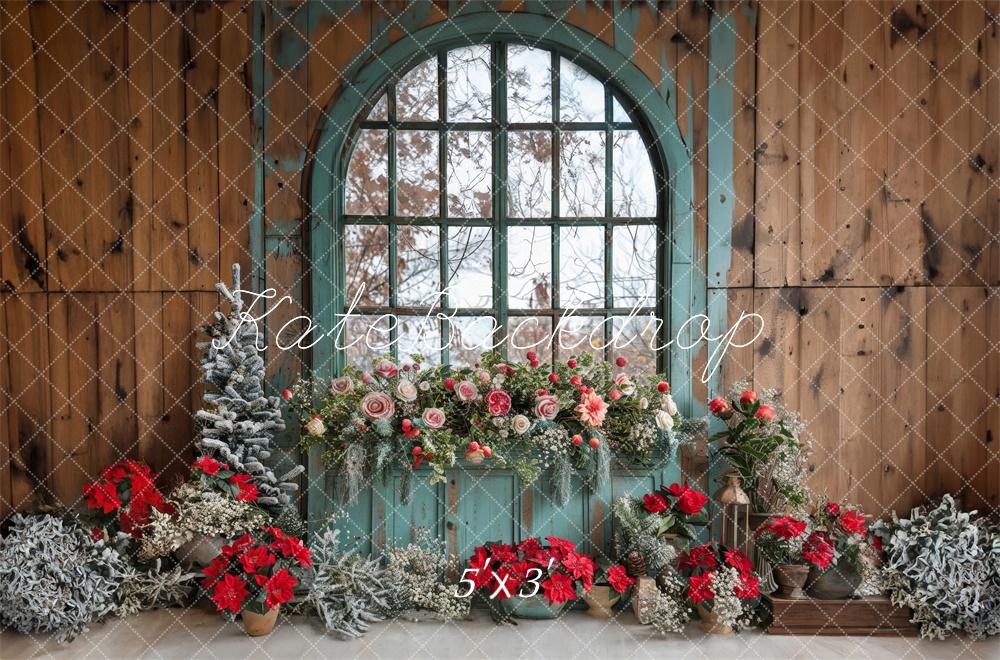 Kate Floral Barn Christmas Backdrop Designed by Laura Bybee - Kate Backdrop AU