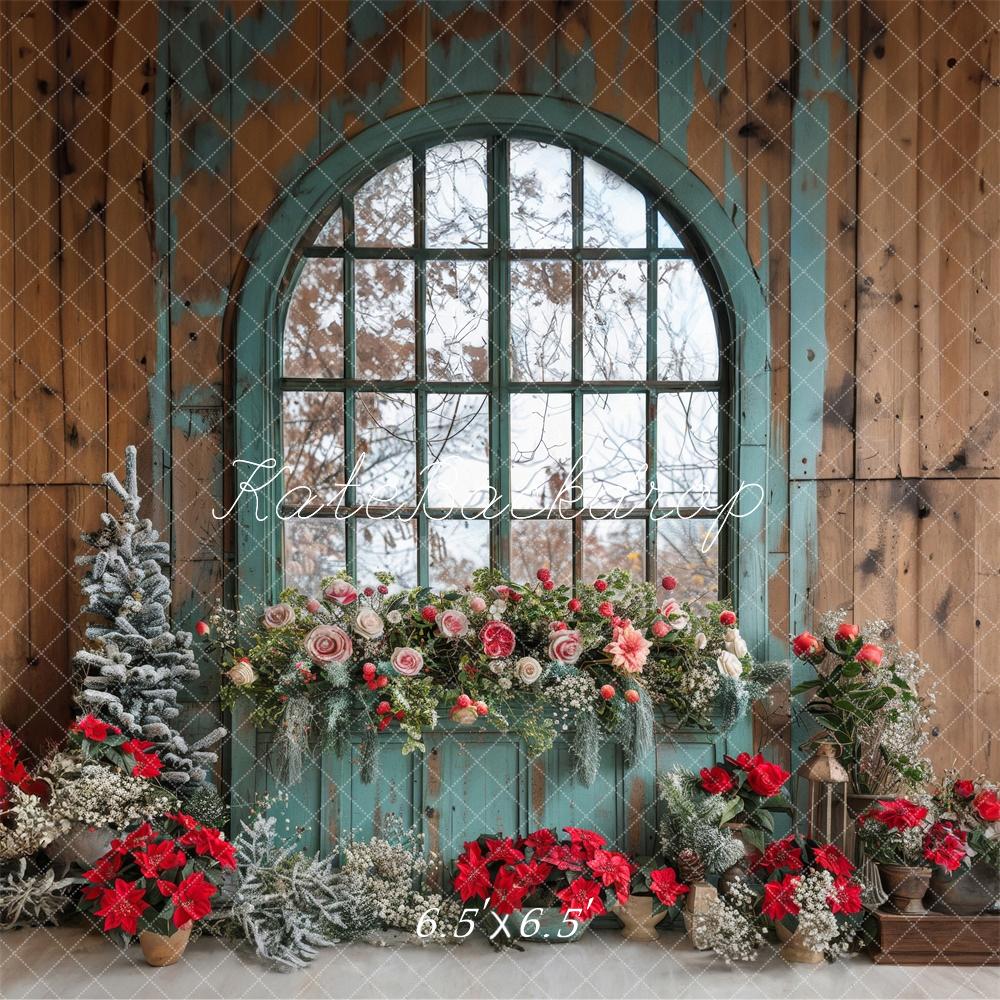 Kate Floral Barn Christmas Backdrop Designed by Laura Bybee - Kate Backdrop AU