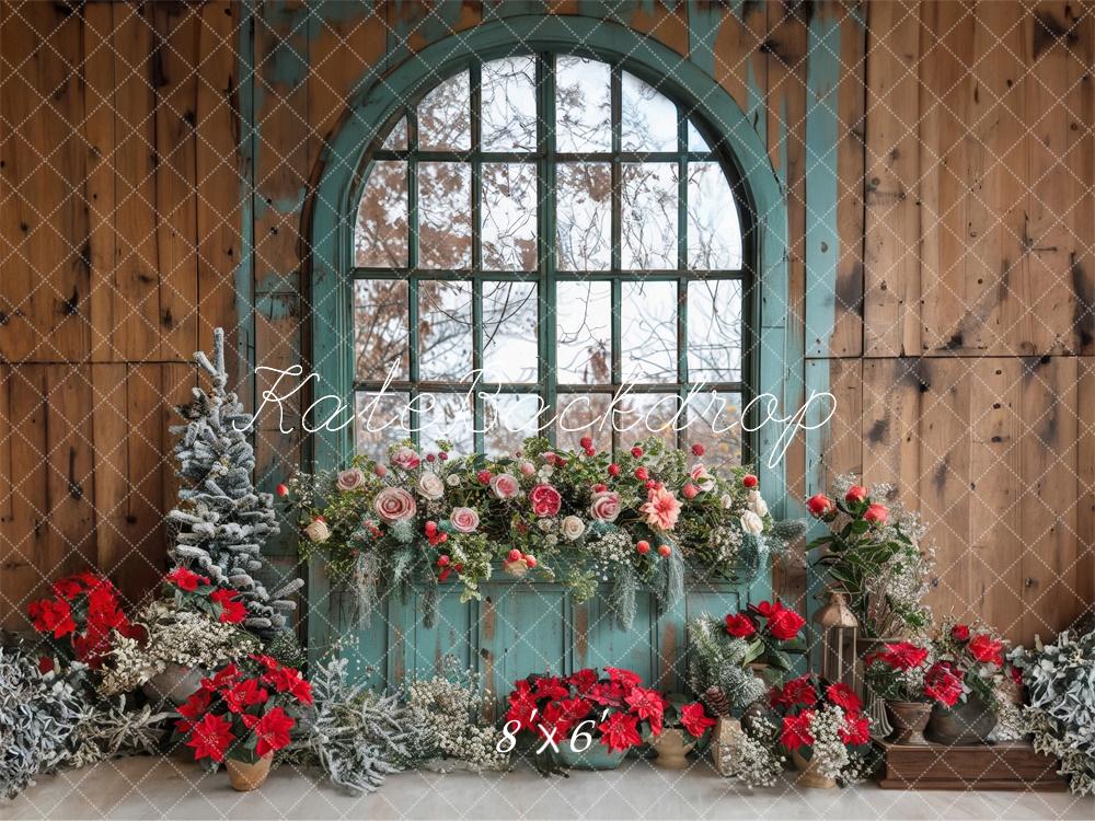 Kate Floral Barn Christmas Backdrop Designed by Laura Bybee - Kate Backdrop AU