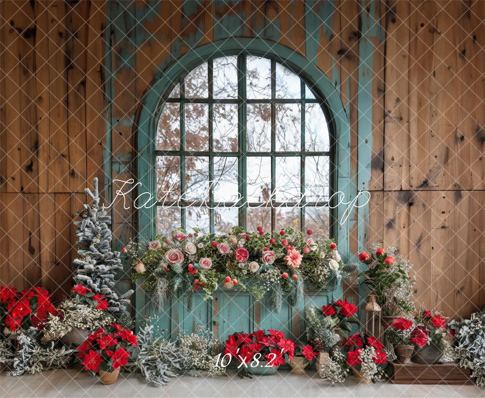 Kate Floral Barn Christmas Backdrop Designed by Laura Bybee - Kate Backdrop AU
