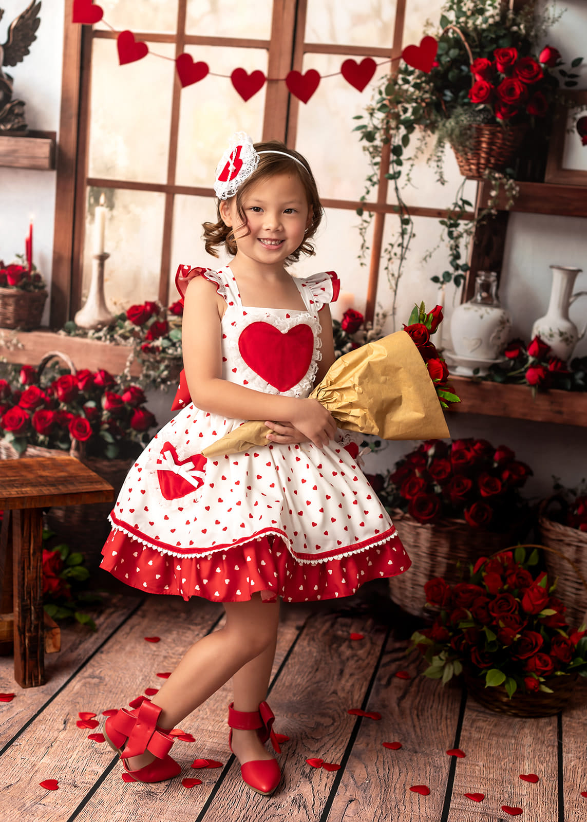 Kate Valentine's Day Roses Shelves Backdrop Designed by Emetselch - Kate Backdrop AU
