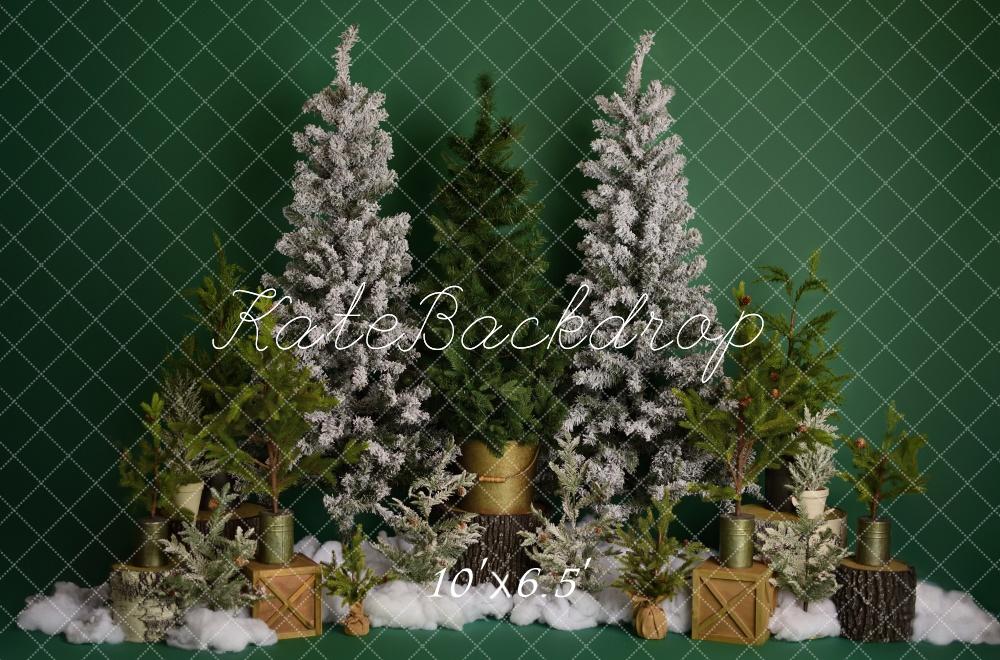 Kate Winter Trees on Green Backdrop Designed by Mandy Ringe Photography - Kate Backdrop AU