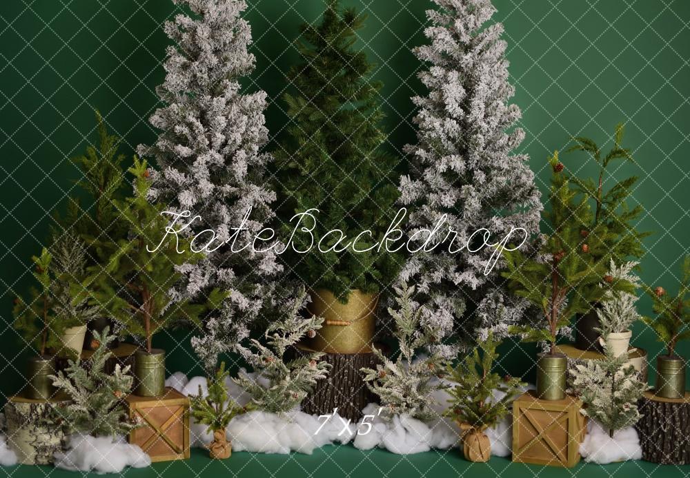 Kate Winter Trees on Green Backdrop Designed by Mandy Ringe Photography - Kate Backdrop AU
