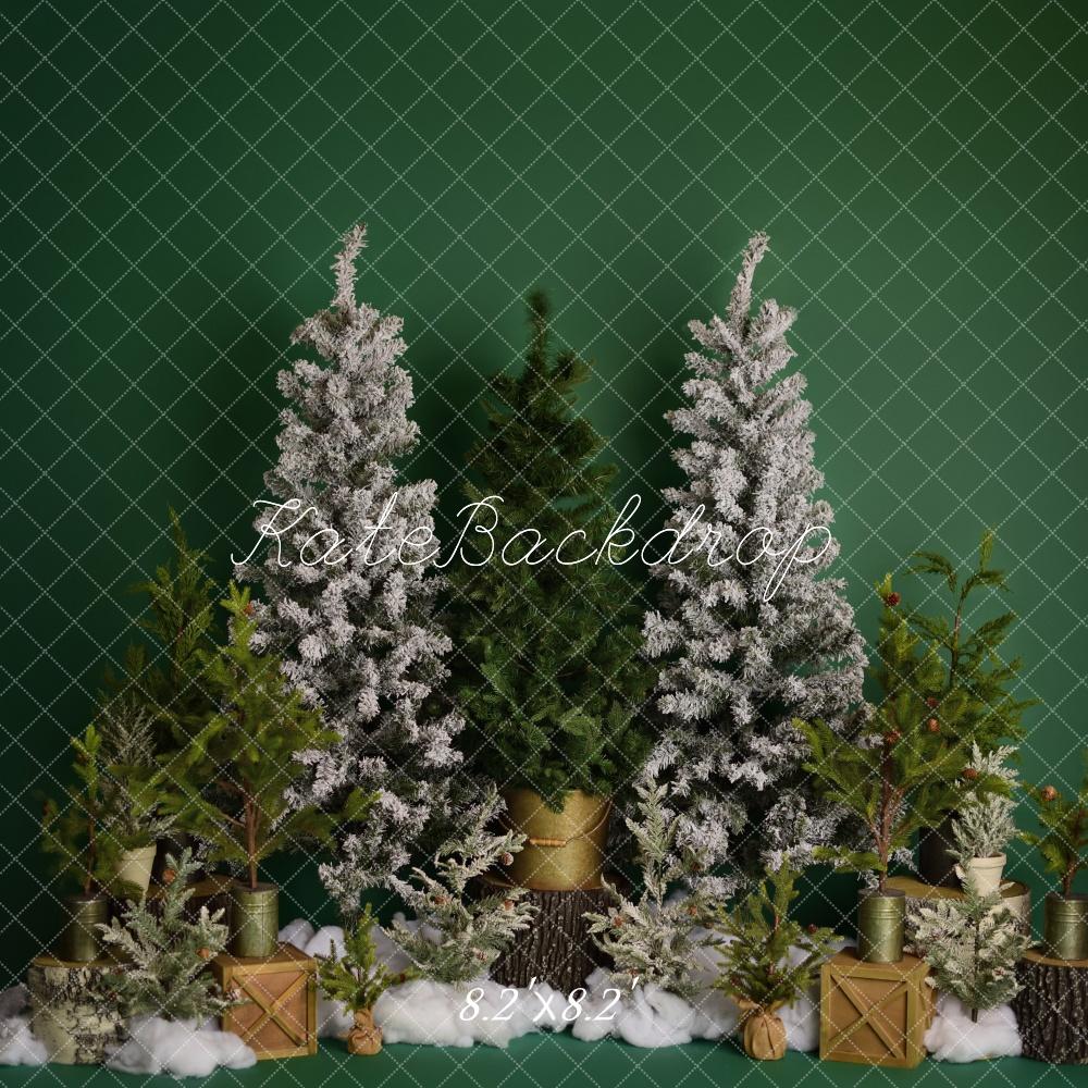 Kate Winter Trees on Green Backdrop Designed by Mandy Ringe Photography - Kate Backdrop AU