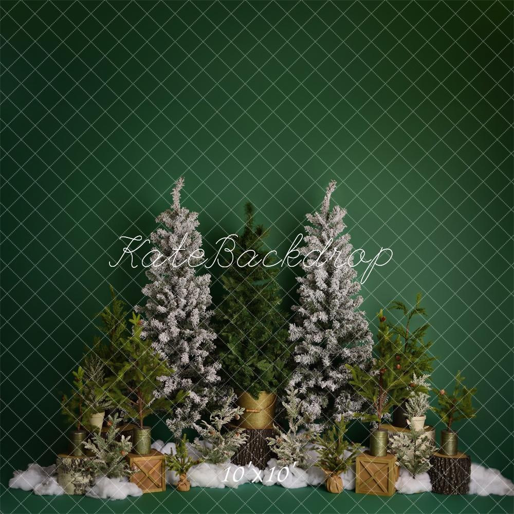 Kate Winter Trees on Green Backdrop Designed by Mandy Ringe Photography - Kate Backdrop AU