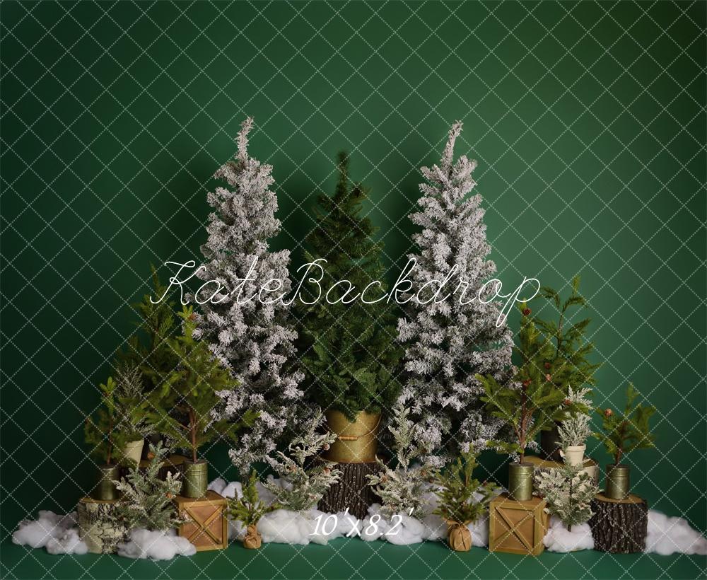 Kate Winter Trees on Green Backdrop Designed by Mandy Ringe Photography - Kate Backdrop AU