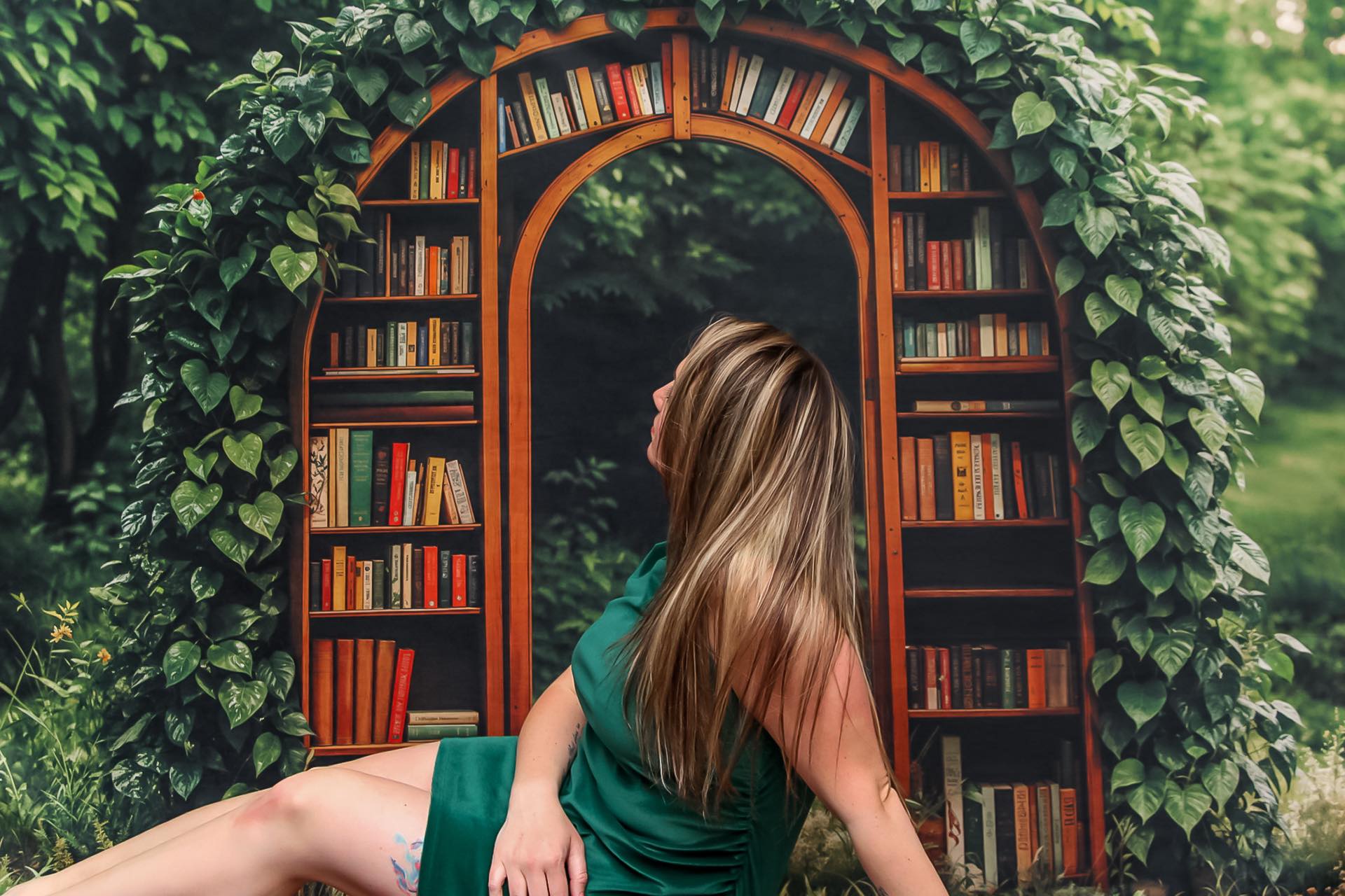 Kate Spring Garden Library Arch Backdrop Designed by Emetselch - Kate Backdrop AU