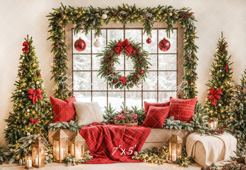 Kate Christmas Tree Decorate Window Backdrop Designed by Emetselch - Kate Backdrop AU
