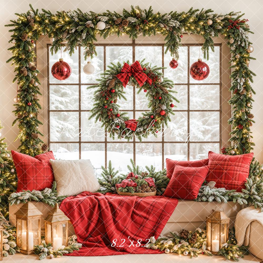 Kate Christmas Tree Decorate Window Backdrop Designed by Emetselch - Kate Backdrop AU