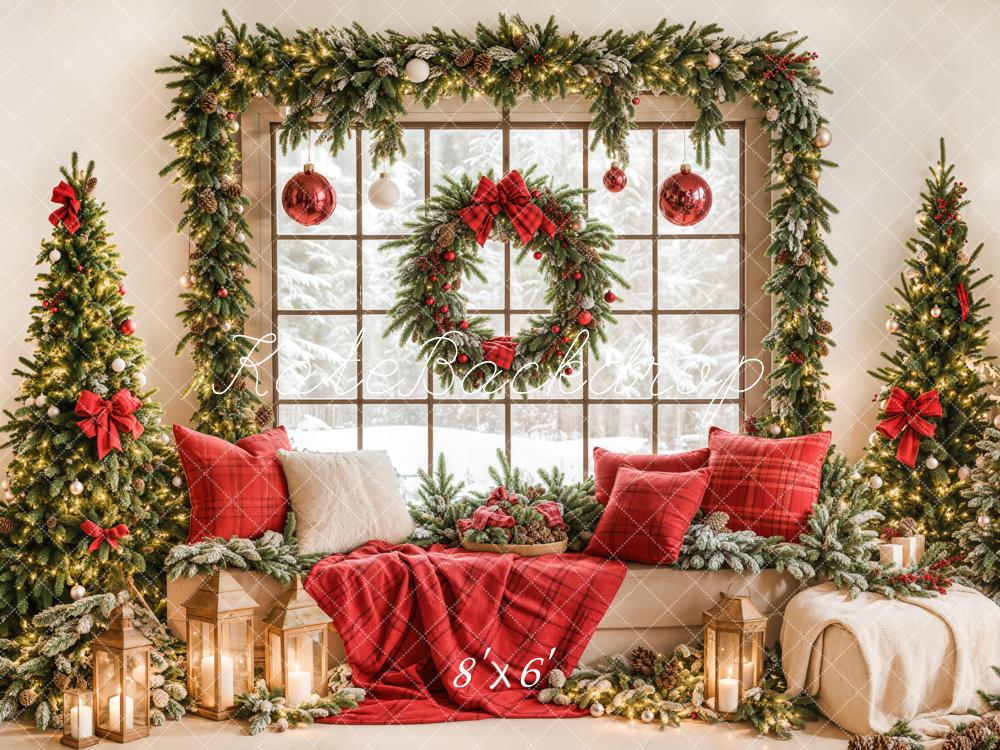 Kate Christmas Tree Decorate Window Backdrop Designed by Emetselch - Kate Backdrop AU