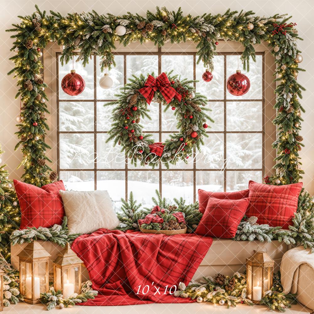 Kate Christmas Tree Decorate Window Backdrop Designed by Emetselch - Kate Backdrop AU