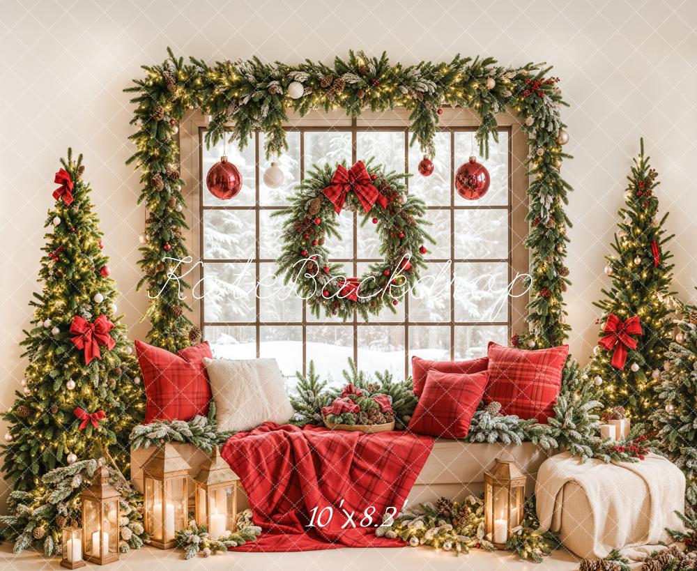 Kate Christmas Tree Decorate Window Backdrop Designed by Emetselch - Kate Backdrop AU