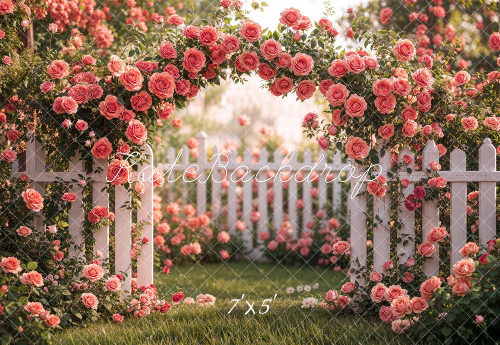 Kate Spring Flower Arch Backdrop Pink Rose Garden Designed by Emetselch - Kate Backdrop AU