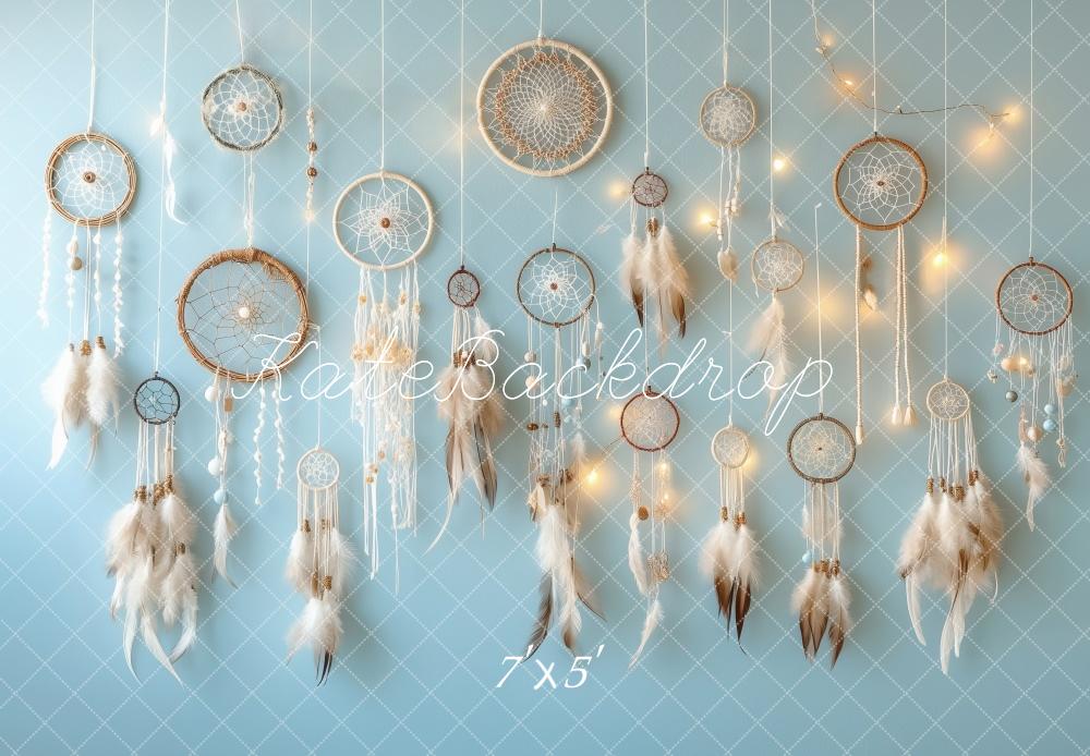 Kate Bohemian Dreamcatchers Backdrop Blue Mother's Day Designed by Patty Robert - Kate Backdrop AU