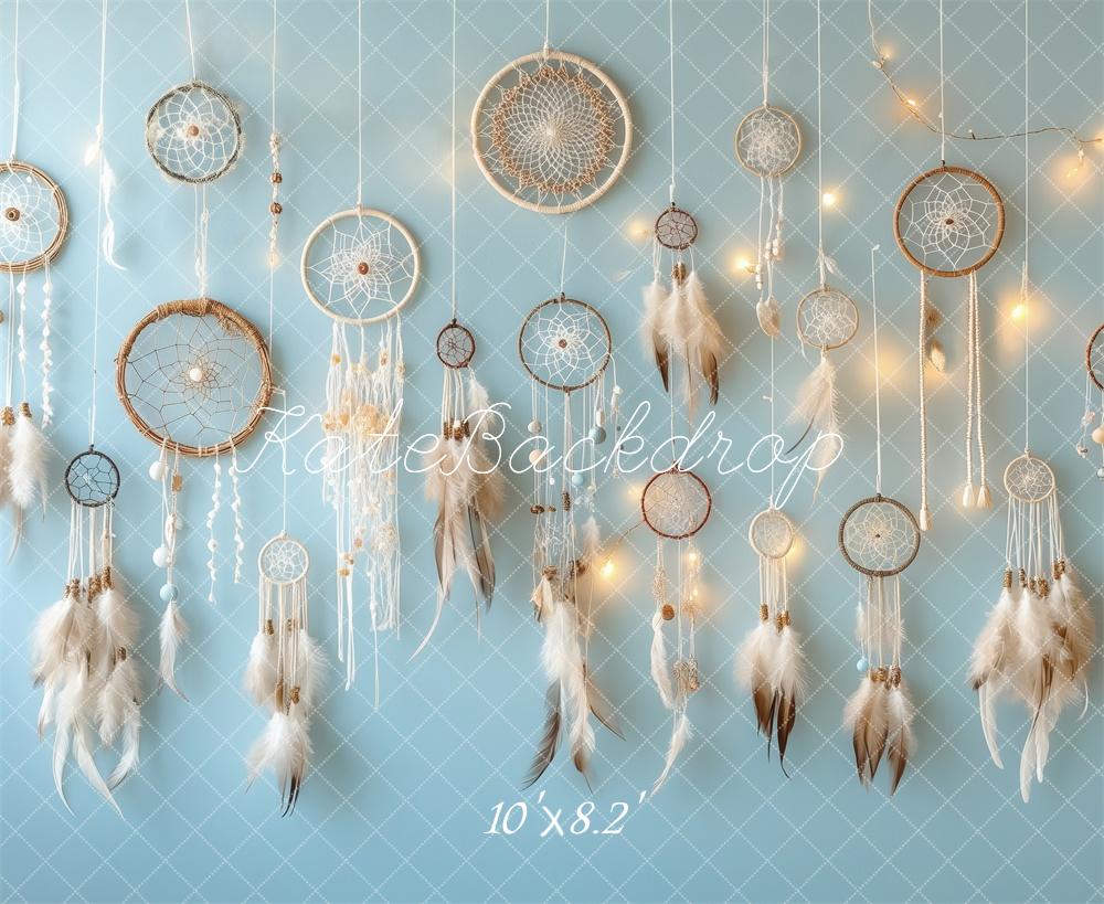 Kate Bohemian Dreamcatchers Backdrop Blue Mother's Day Designed by Patty Robert - Kate Backdrop AU