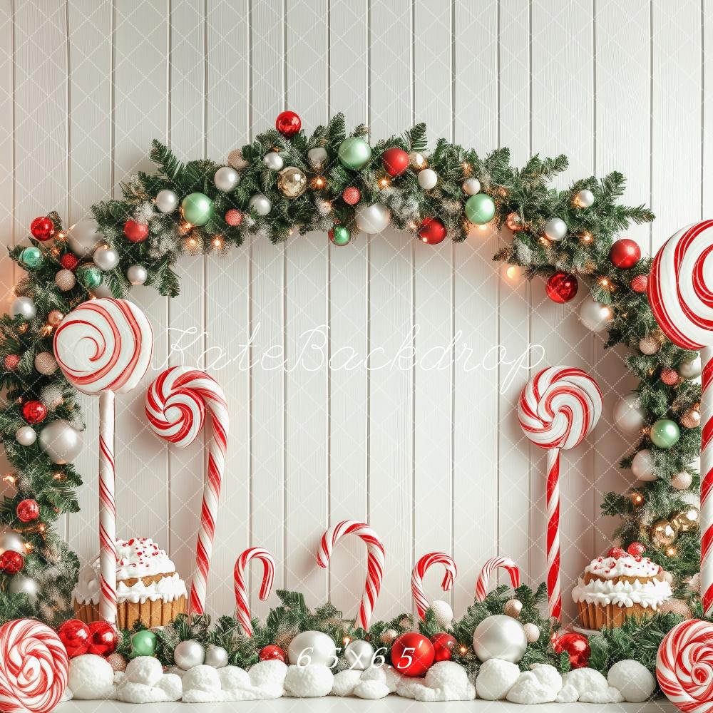 Kate Candy Cane Christmas Wonderland Backdrop Designed by Patty Robert - Kate Backdrop AU