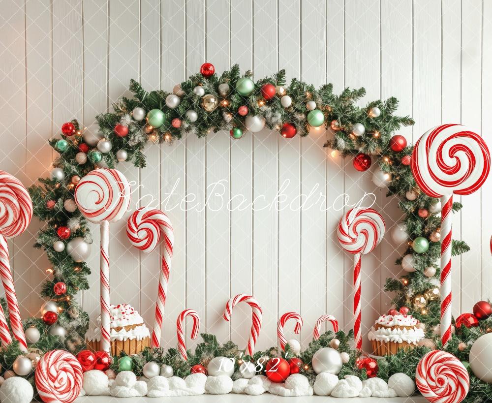 Kate Candy Cane Christmas Wonderland Backdrop Designed by Patty Robert - Kate Backdrop AU