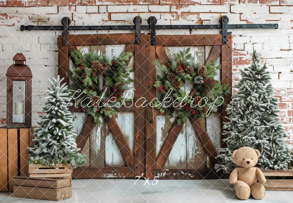 Kate Christmas Barn Doors Backdrop Designed by Patty Robert - Kate Backdrop AU
