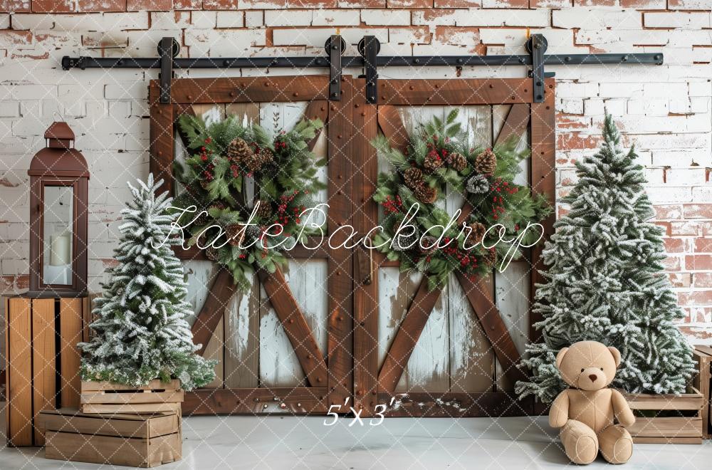 Kate Christmas Barn Doors Backdrop Designed by Patty Robert - Kate Backdrop AU