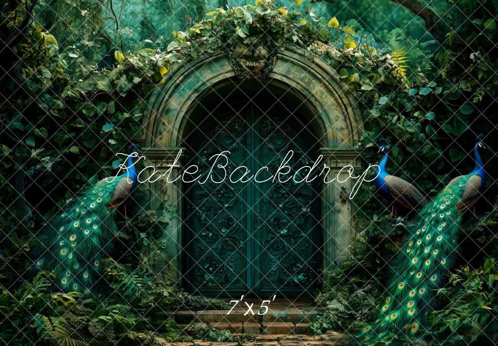 Kate Elegant Peacock Gate In Forest Backdrop Designed by Patty Roberts - Kate Backdrop AU