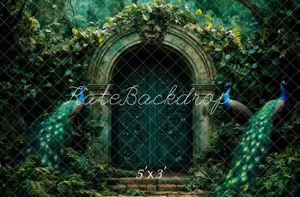 Kate Elegant Peacock Gate In Forest Backdrop Designed by Patty Roberts - Kate Backdrop AU