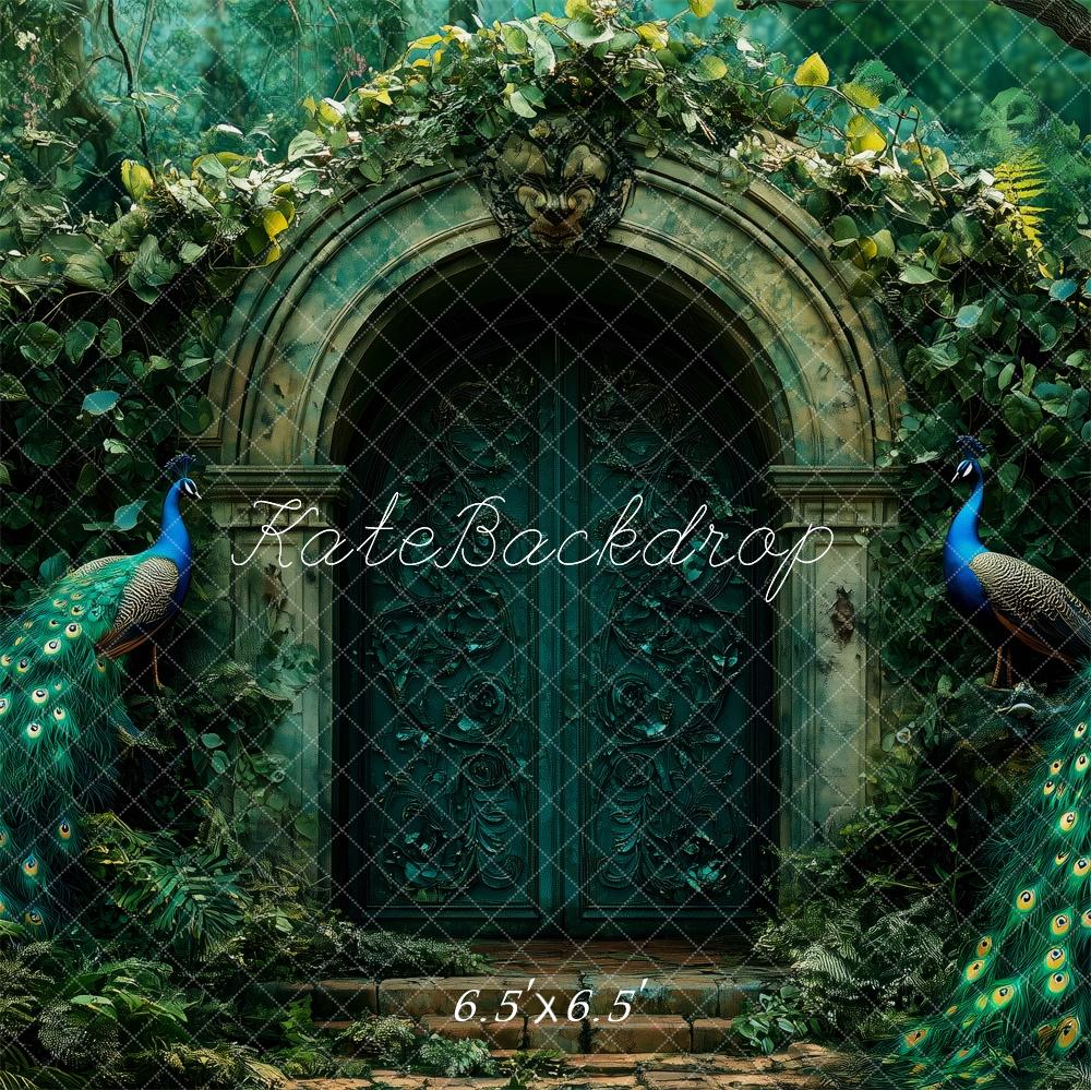 Kate Elegant Peacock Gate In Forest Backdrop Designed by Patty Roberts - Kate Backdrop AU