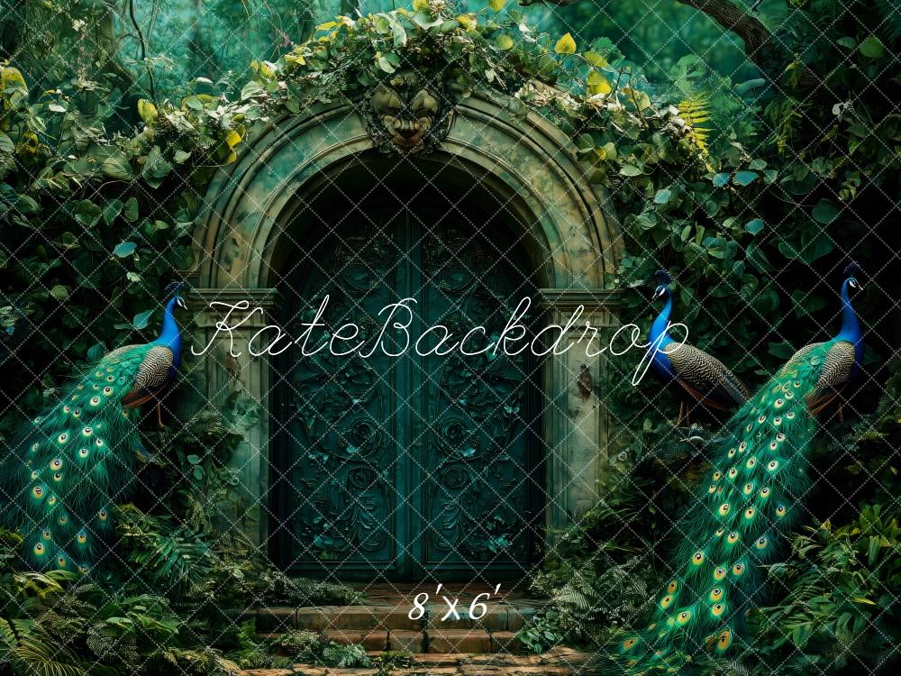 Kate Elegant Peacock Gate In Forest Backdrop Designed by Patty Roberts - Kate Backdrop AU