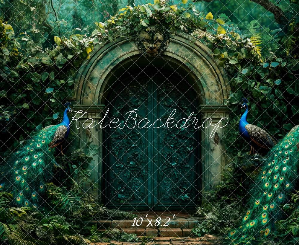 Kate Elegant Peacock Gate In Forest Backdrop Designed by Patty Roberts - Kate Backdrop AU
