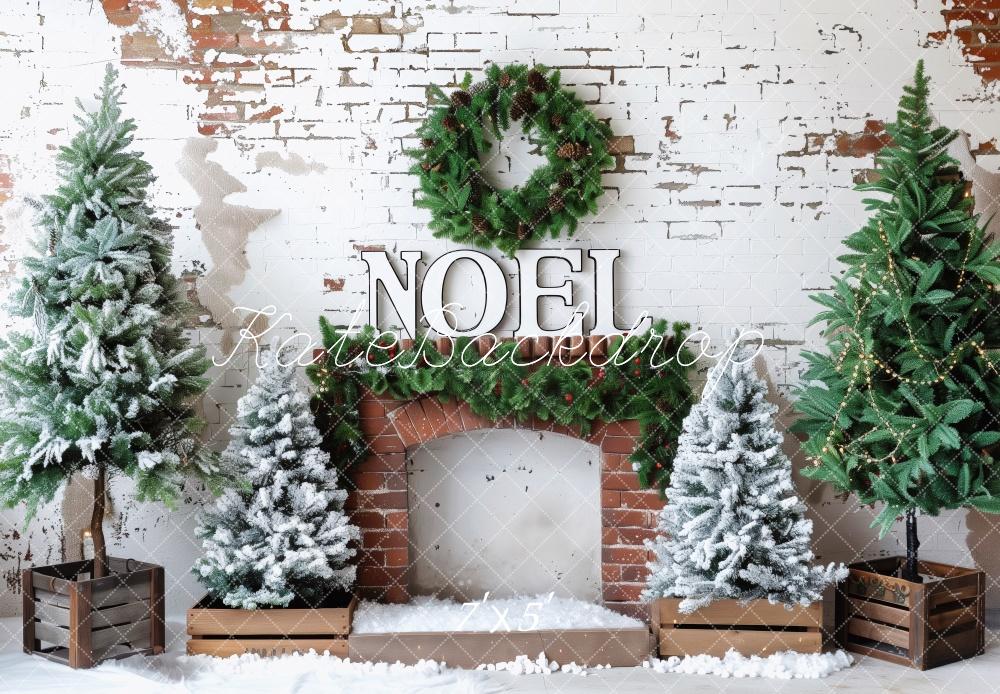 Kate Noel Fireplace Christmas Backdrop Designed by Patty Roberts - Kate Backdrop AU