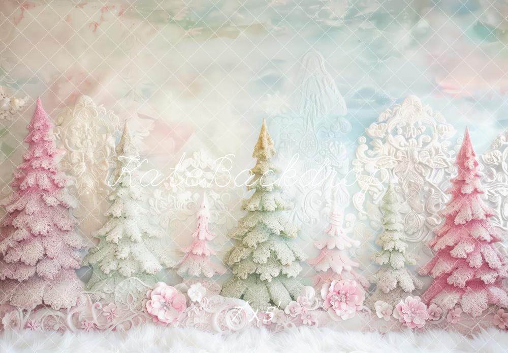 Kate Pastel Winter Forest Backdrop Designed by Patty Roberts - Kate Backdrop AU