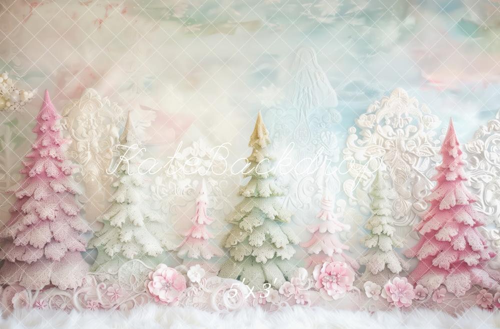 Kate Pastel Winter Forest Backdrop Designed by Patty Roberts - Kate Backdrop AU