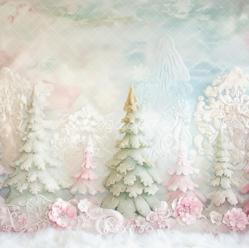 Kate Pastel Winter Forest Backdrop Designed by Patty Roberts - Kate Backdrop AU