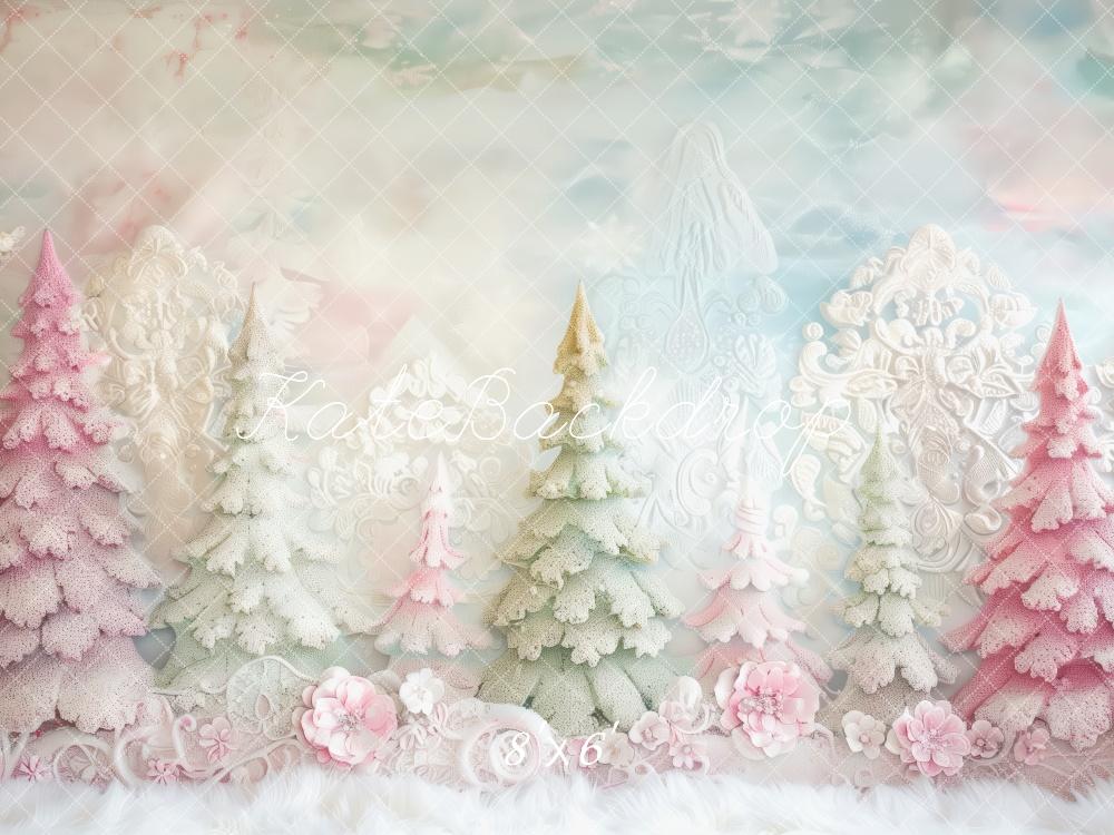 Kate Pastel Winter Forest Backdrop Designed by Patty Roberts - Kate Backdrop AU