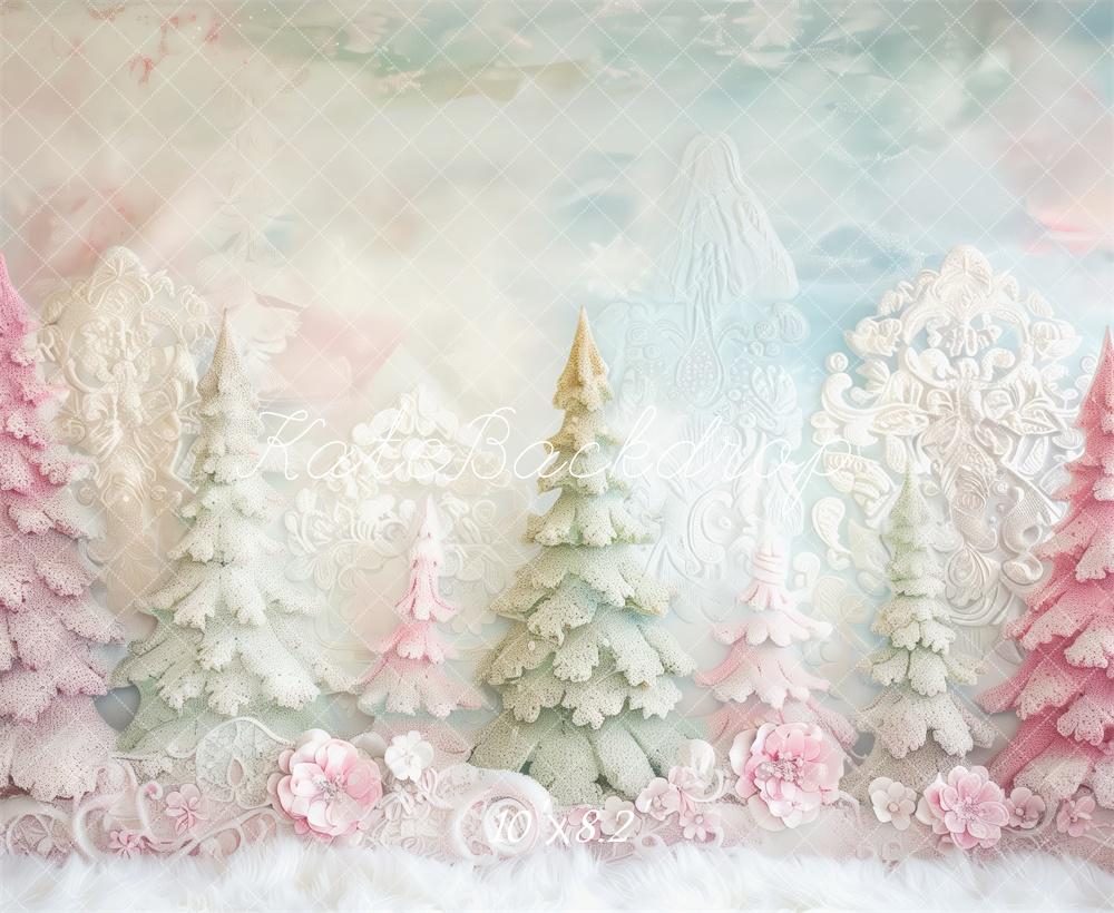 Kate Pastel Winter Forest Backdrop Designed by Patty Roberts - Kate Backdrop AU