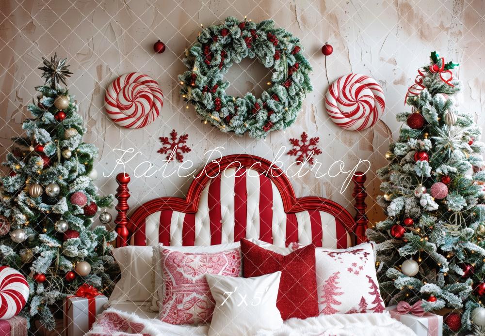 Kate Peppermint Candy Christmas Headboard Backdrop Designed by Patty Roberts - Kate Backdrop AU